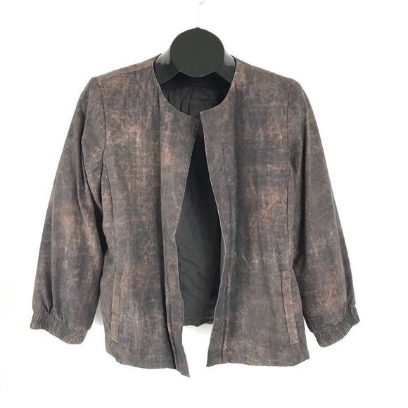 Eileen Fisher Jackets & Blazers - Eileen Fisher Silk Open Front Jacket Women's Large 3/4 Sleeves Pockets Padded